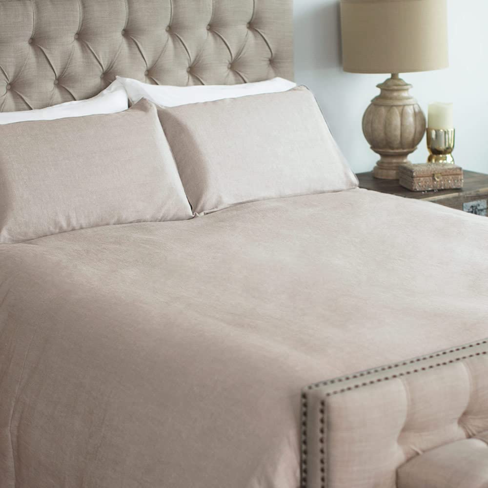 Cariloha Premium Linen Duvet Cover Set - King Size Oatmeal Color - Includes 1 Duvet Cover & 2 Pillow Shams - Soft Breathable Bedding for Luxurious Comfort - Perfect for Master Bedroom, Guest Room & Hotel Style Decor