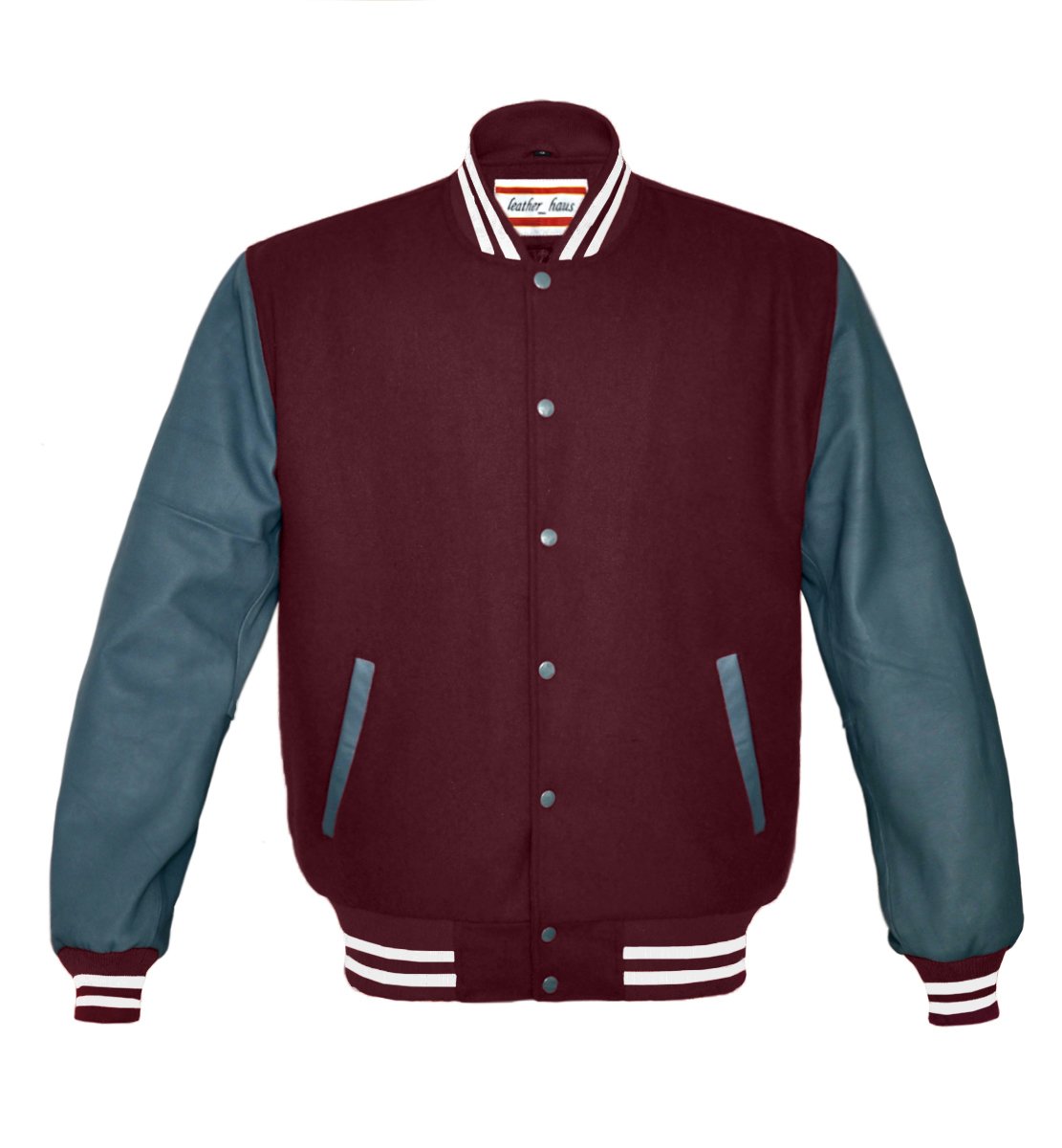 Original American Varsity Letterman College Baseball Jacket - Leather & Wool Blend for Sports, Casual Wear & Campus Style