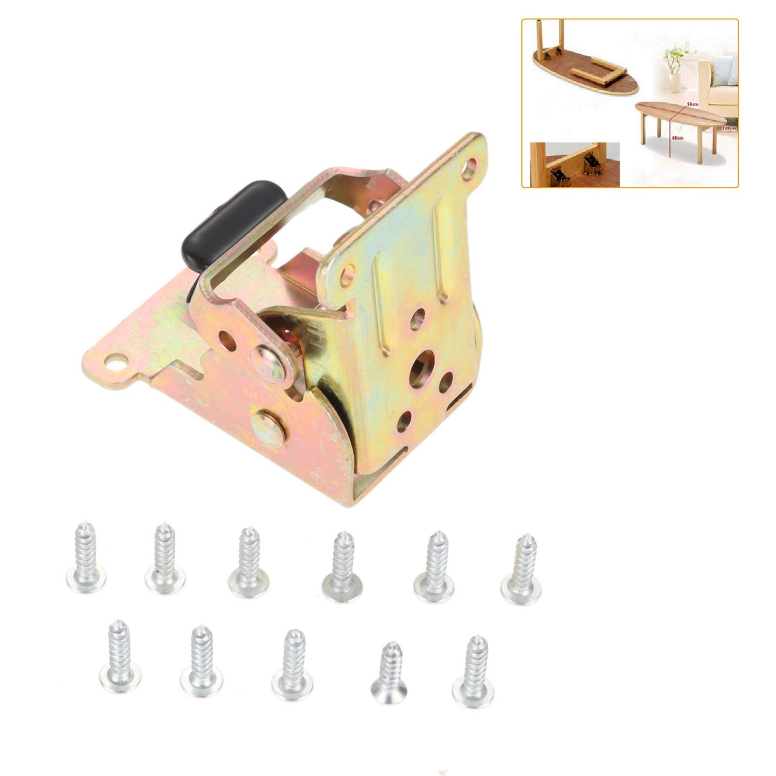 90 Degree Self-Locking Folding Hinge - Heavy Duty Iron Cabinet Hinges for Dining Tables, Chairs & Furniture Hardware - Perfect for Home, Office & DIY Projects