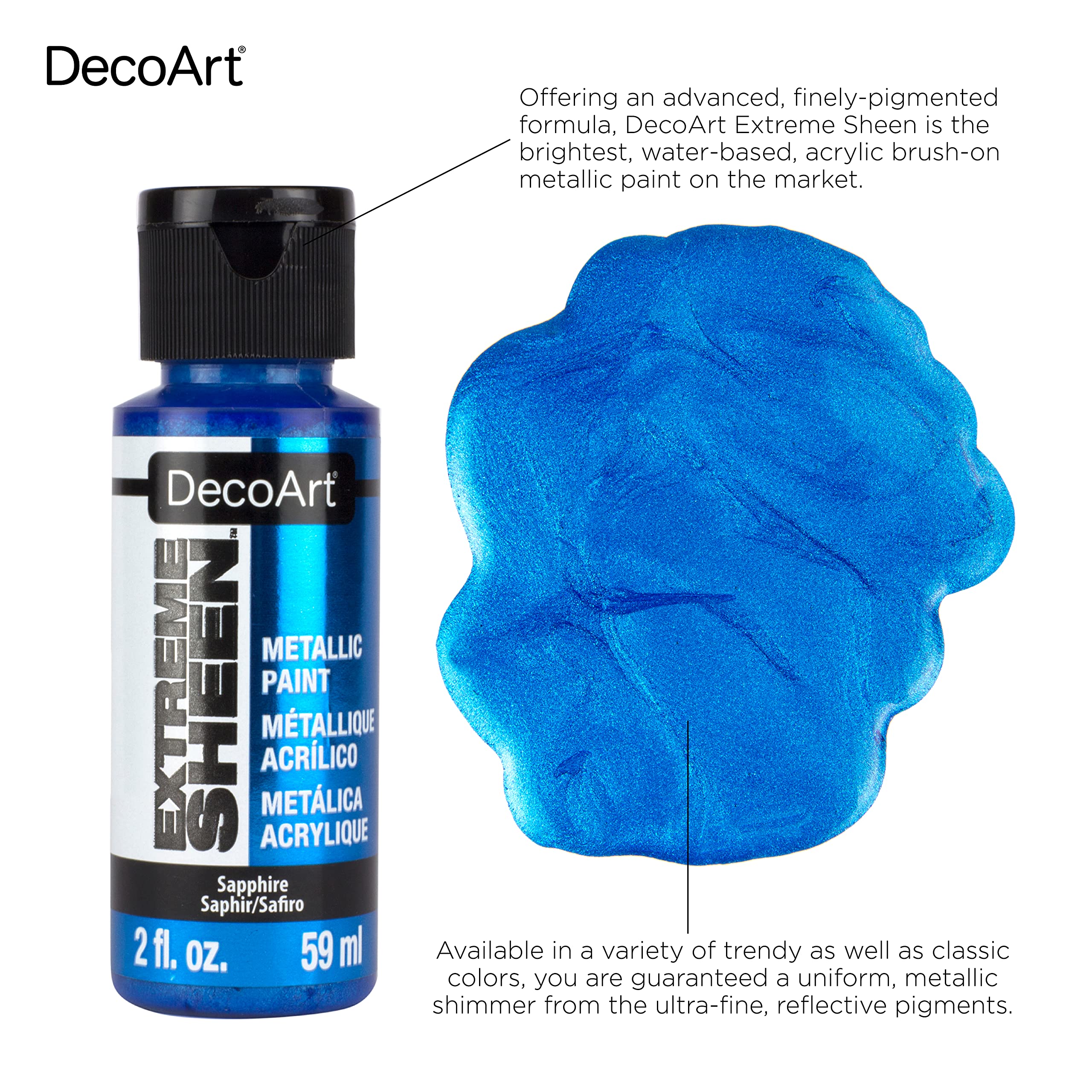 DecoArt 2 oz Rose Gold Extreme Sheen Metallic Acrylic Paint - Premium Craft Paint for DIY, Home Decor, Furniture, Canvas & Mixed Media Art Projects