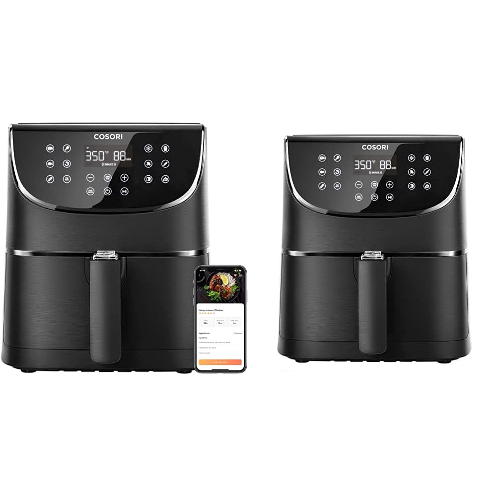 COSORI Smart WiFi Air Fryer 5.8QT with 100 Recipes & 13 Cooking Functions, Black | Air Fryer Max XL Digital Hot Oven Cooker 5.8QT with One-Touch Screen & 13 Cooking Functions | Perfect for Healthy Frying, Baking, Roasting & Meal Prep at Home