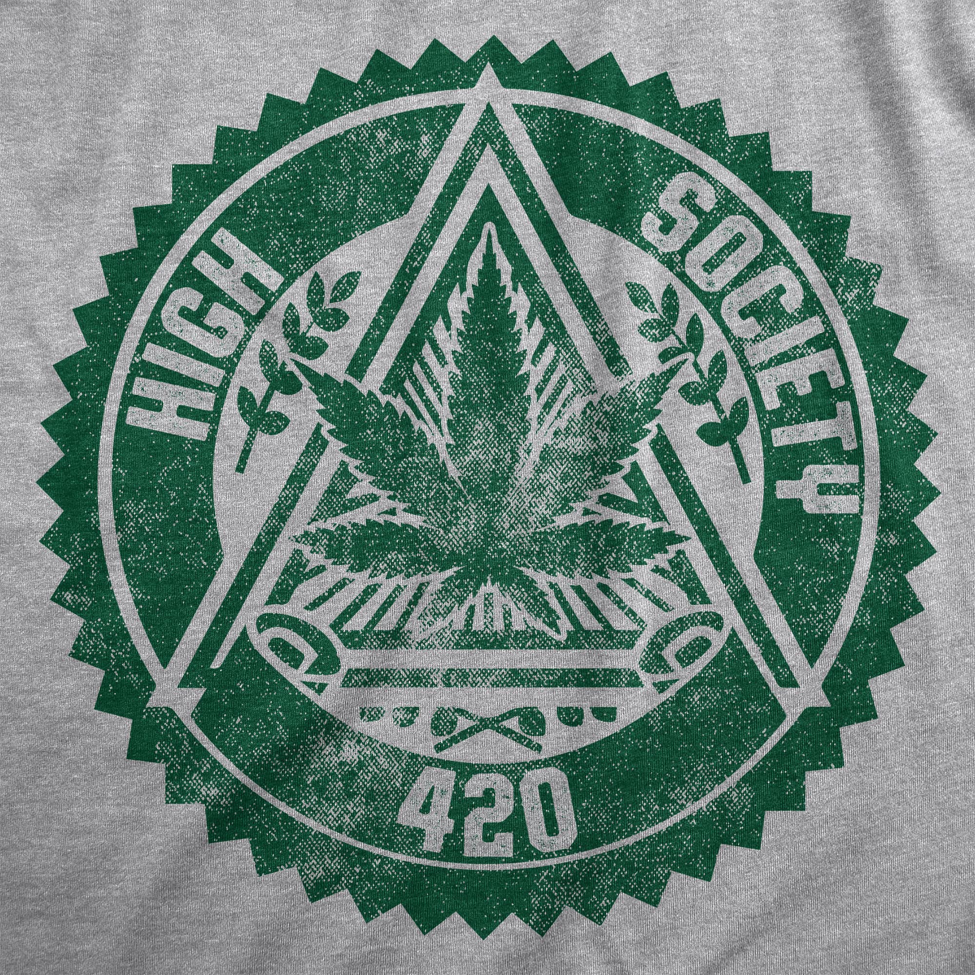 Funny 420 Weed Leaf Pot Club T-Shirt for Men | High Society Cannabis Graphic Tee | Perfect for Stoner Gifts, 420 Parties & Casual Wear