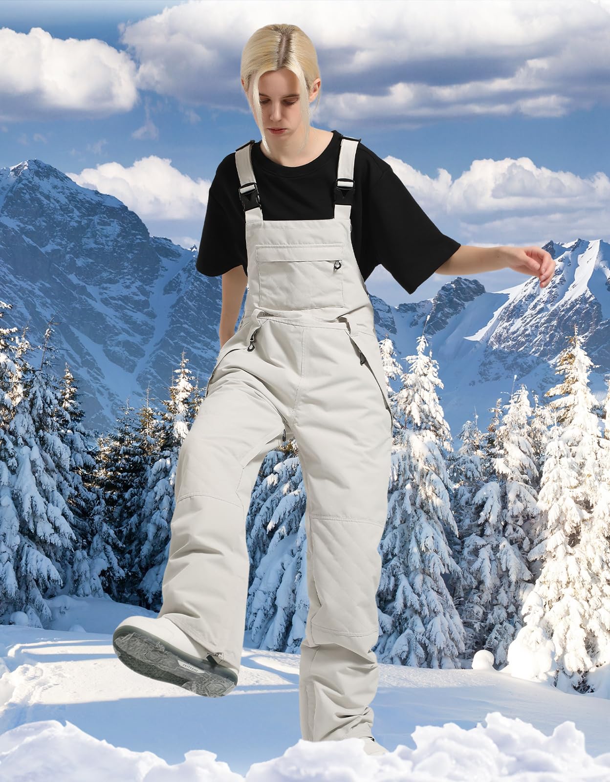Women's Waterproof Insulated Ski Bib Overalls - Soft Ripstop Snow Pants for Skiing & Snowboarding | Winter Outdoor Sports Gear for Cold Weather Adventures