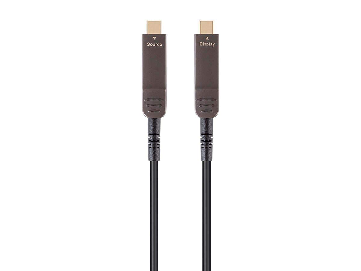 Monoprice SlimRun AV Series USB-C to USB-C Fiber Optic Video Cable - 4K@60Hz, 21.6Gbps, Gold-Plated Connectors, 100ft - Perfect for Home Theater, Gaming & Office Presentations