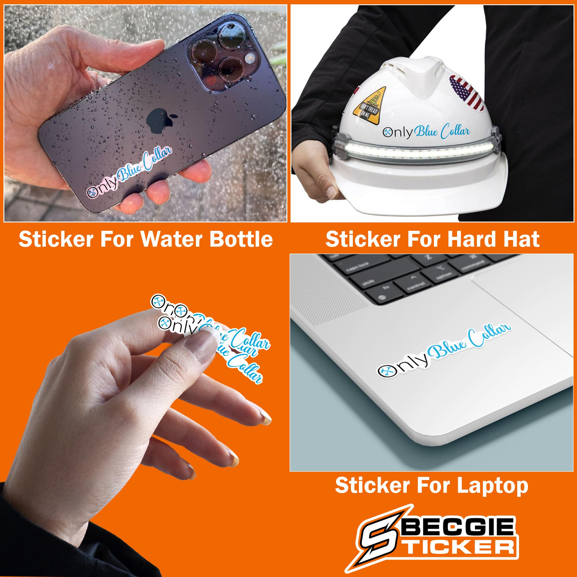 (3PCS) Blue Collar Sticker - Welder Welding Construction Lineman Hard Hat Vinyl Decal - Waterproof Durable for Toolbox, Helmet, Water Bottle, Tumbler, Phone Case, Cars, Laptops - Perfect Gifts for Adults (2 Inches) - Great for Construction Workers, DIY Enthusiasts & Blue Collar Appreciation Gifts