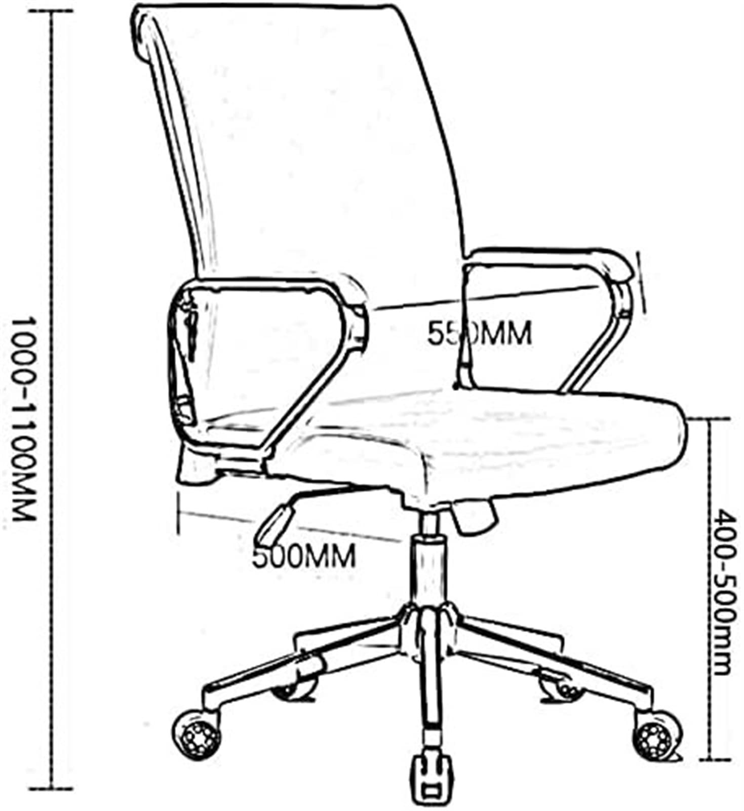 Ergonomic Office Chair - Adjustable Computer Desk Chair with Lumbar Support, Folding Armrests & Breathable Mesh Back - Perfect for Home Office, Gaming & Outdoor Camping (Black)