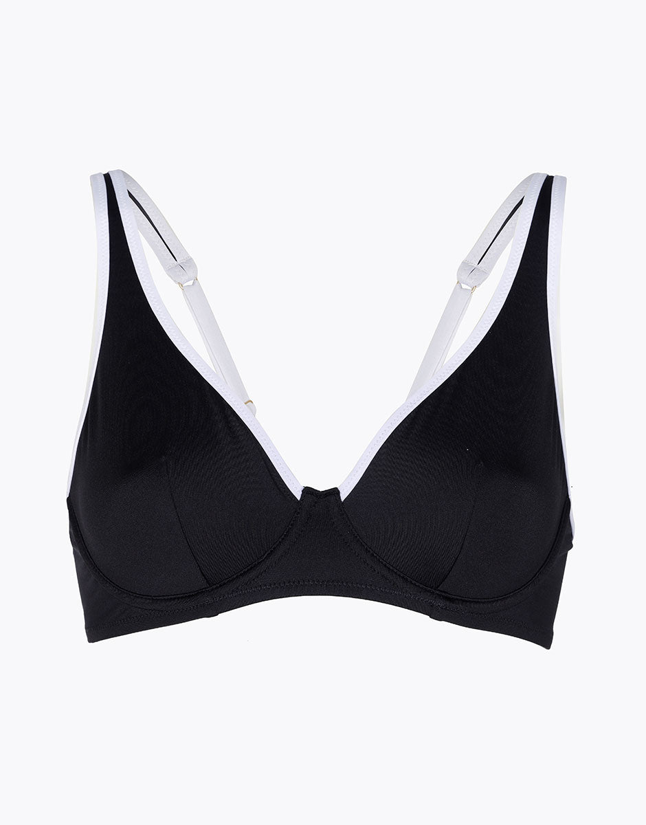 Vela Timeless Black Microfiber Underwire Bikini Top - Comfortable & Supportive Swimwear for Beach, Pool & Vacation