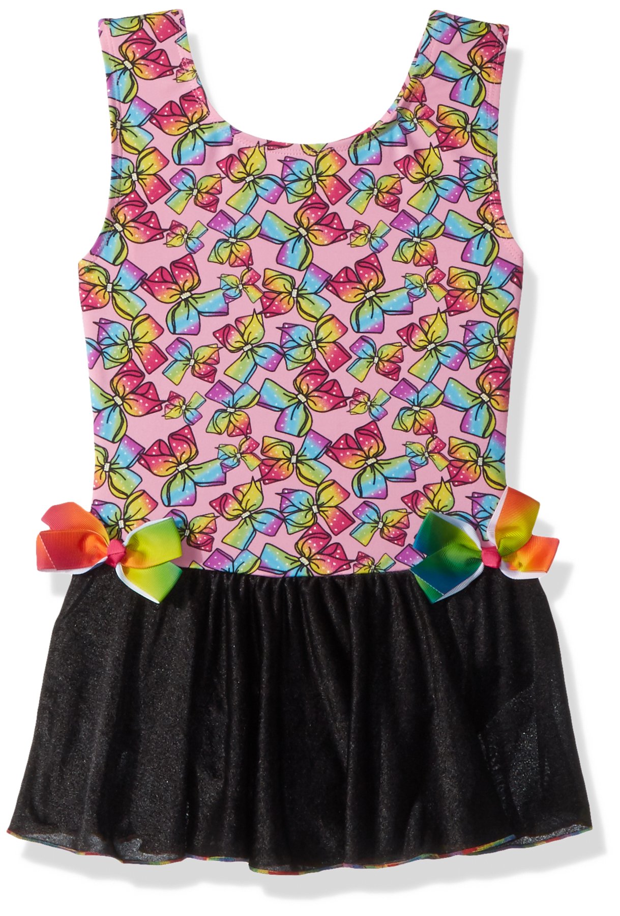 JoJo Siwa Girls' Big Rainbow Bows Dance Dress - Sparkly Tutu Costume for Kids Ballet, Cheerleading & Birthday Parties | Toddler to Teen Sizes