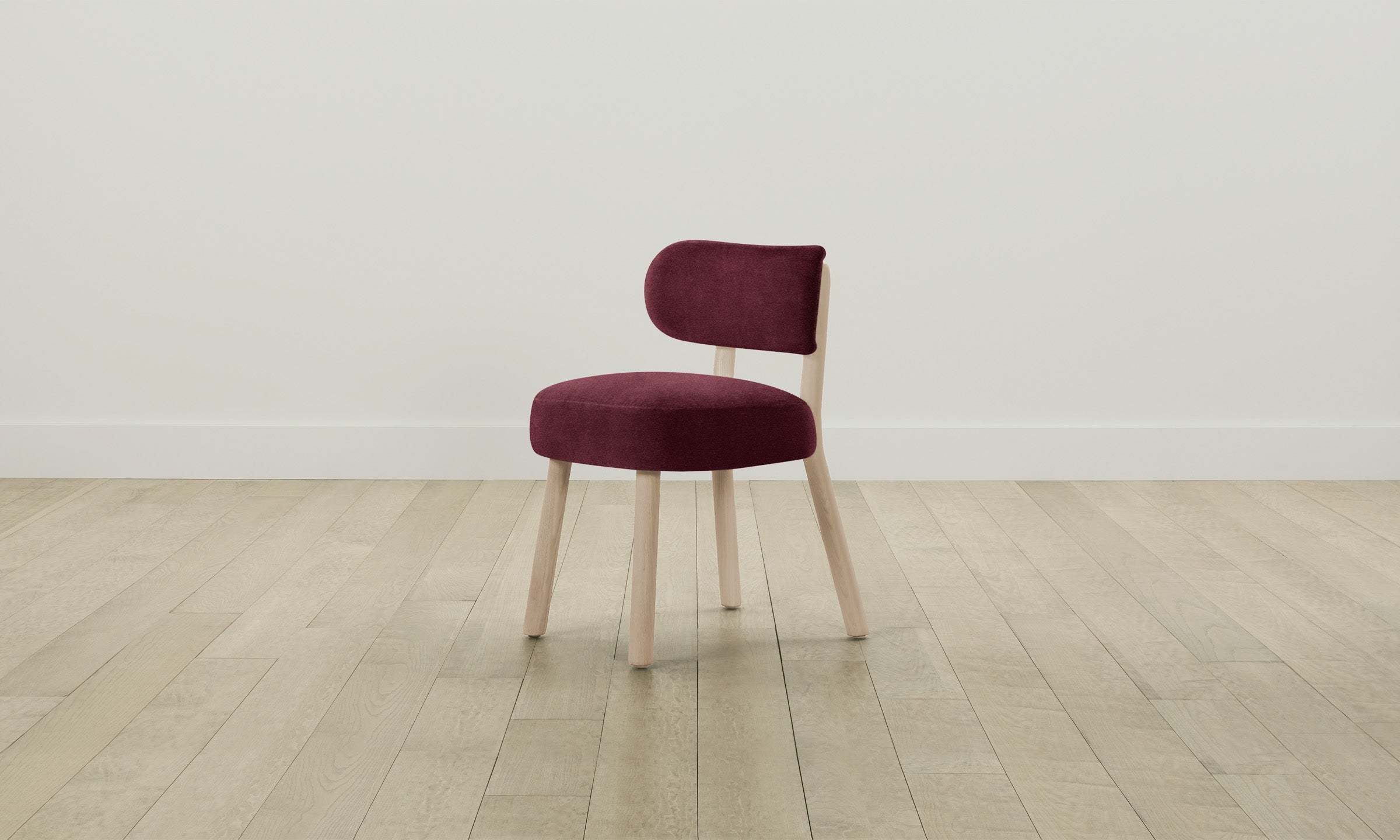 The Jane Dining Chair - Performance Velvet Upholstered Seat in Merlot Red - Perfect for Dining Rooms, Kitchens, and Home Offices