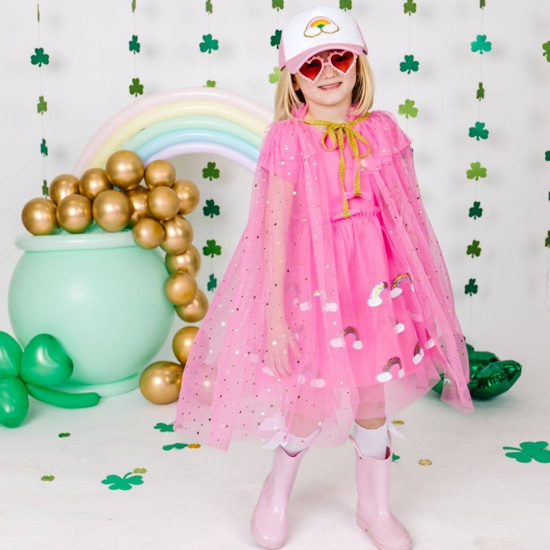 Hot Pink Star Cape for Kids - Dress Up Costume & Play Pretend - Perfect for Halloween, Birthday Parties, and Role Play