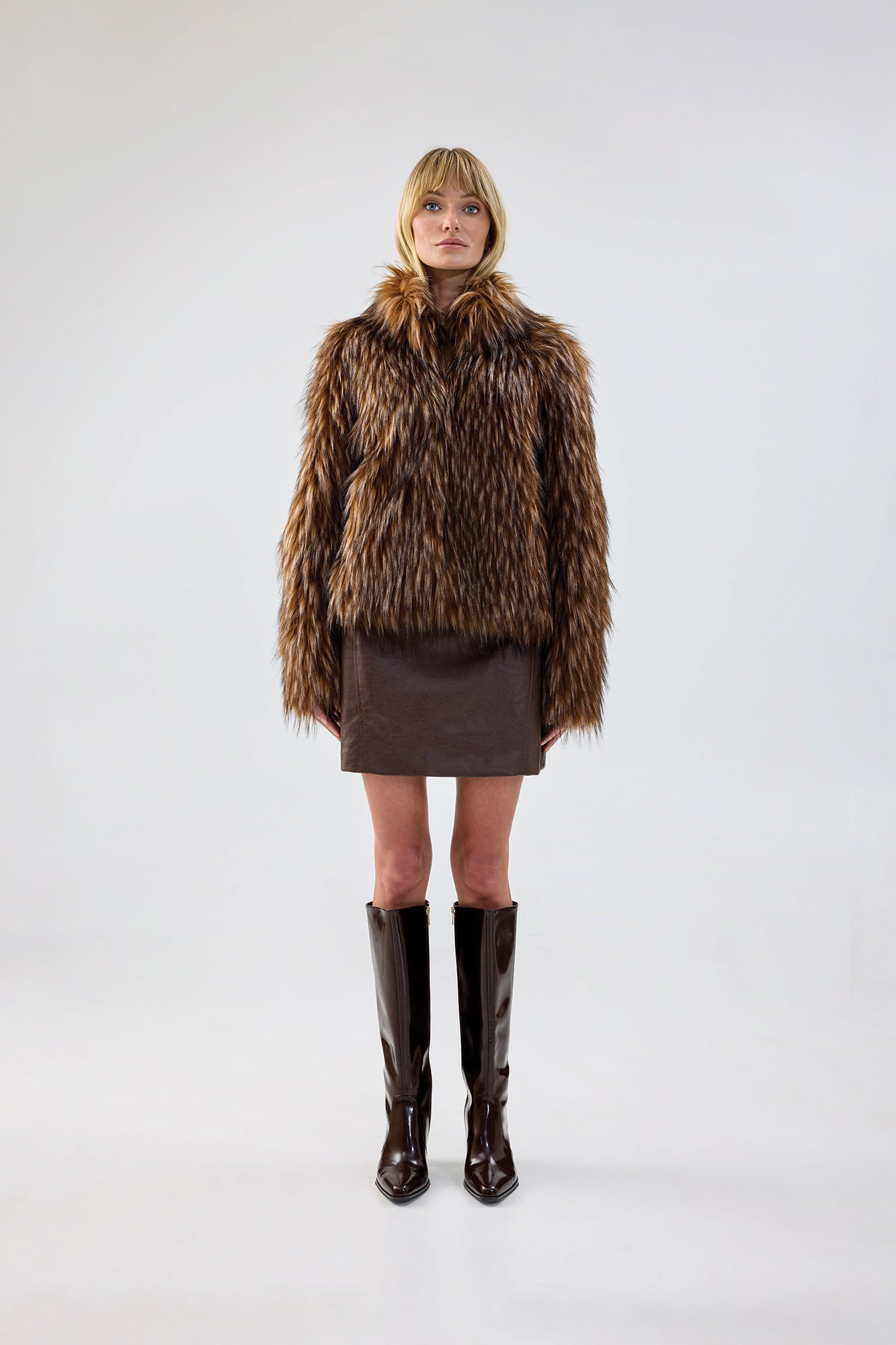 Fur Delish Jacket - Women's Faux Fur Coats Winter Warm Fashion Outerwear for Casual Outings & Date Nights