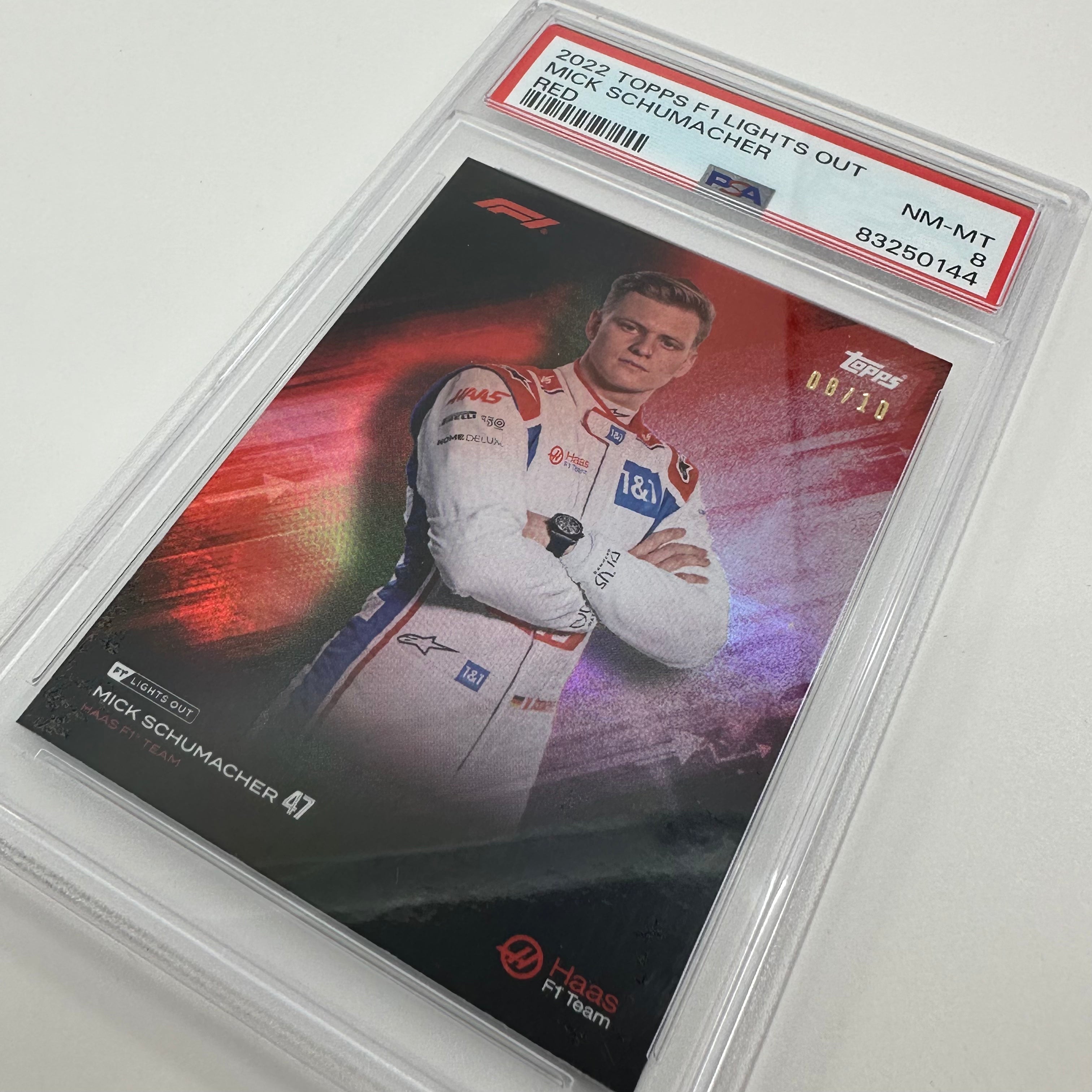 PSA 8 Graded 2008/10 Mick Schumacher Red Rookie Card - Perfect for Collectors, Sports Memorabilia & F1 Racing Fans