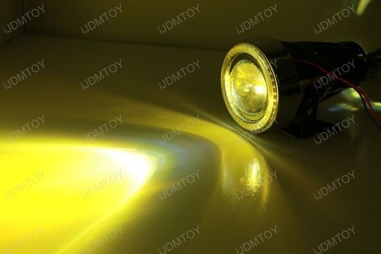 3 Projector Fog Light Lamps with 40 LED Halo Angel Eyes Rings & 3000K HID Combo Kit - Upgrade Your Car's Nighttime Visibility and Style for Safer Driving