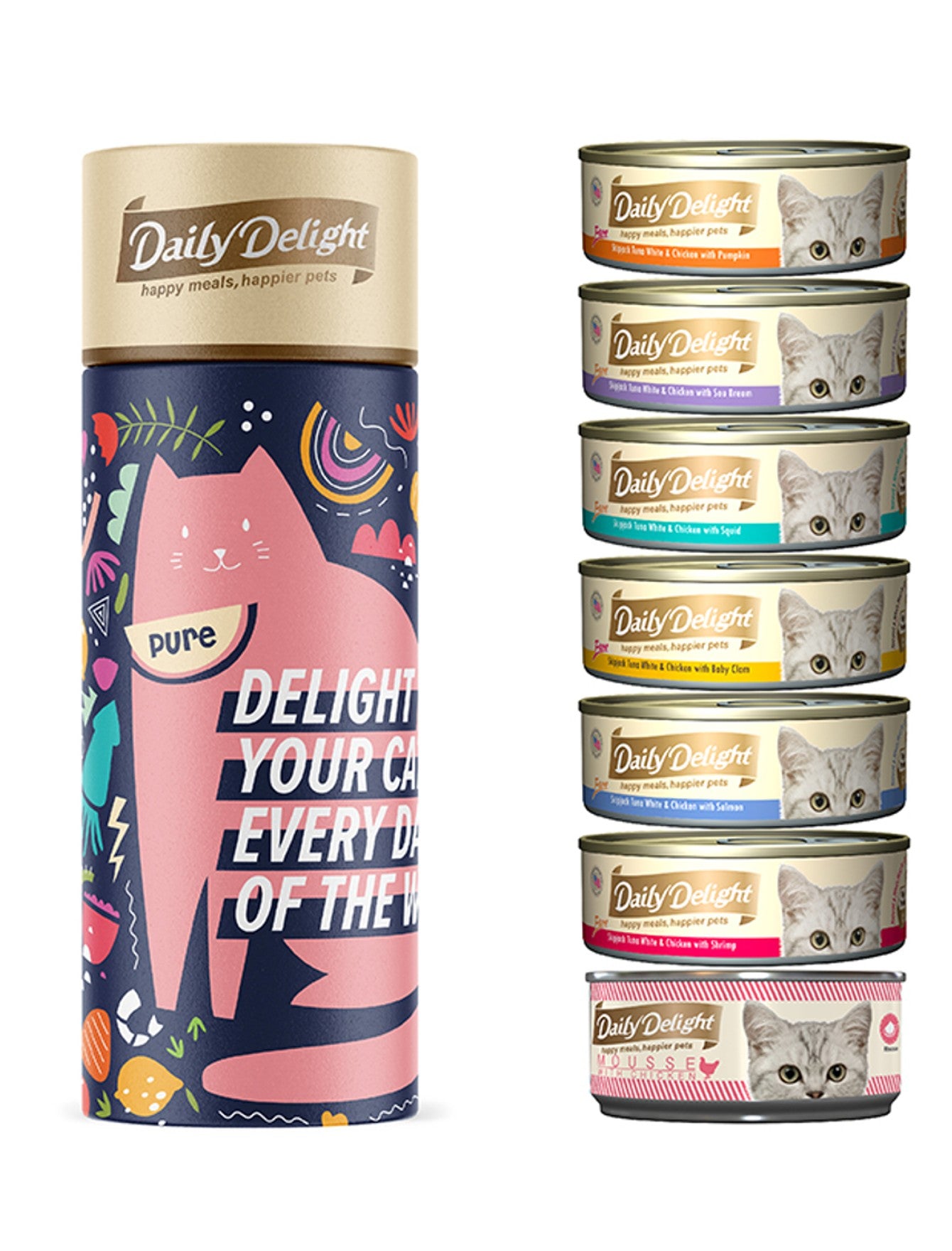 Premium Pure Cat Wet Food 560g - Limited Edition Daily Delight Special Tube for Adult & Senior Cats | Grain-Free, High Protein Meal | Perfect for Picky Eaters & Hydration Support