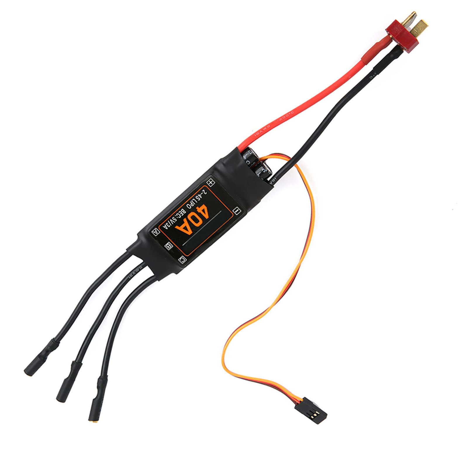 40A Brushless ESC Speed Controller for RC Drone Helicopter - Stable Performance, DIY Repair & Maintenance (Black) | Perfect for FPV Racing, Aerial Photography and Drone Upgrades