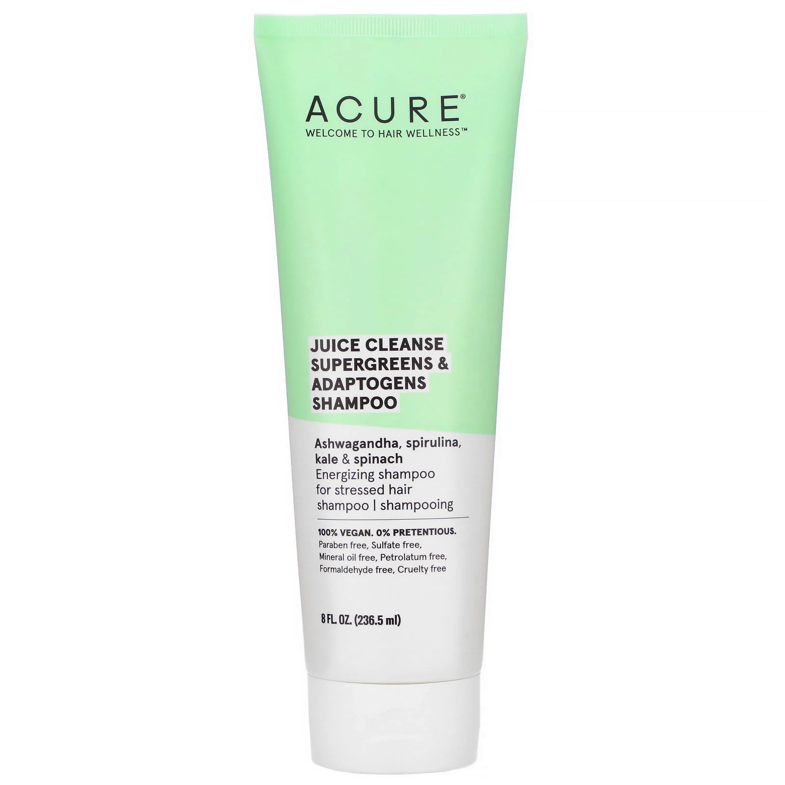 Acure Juice Cleanse Supergreen & Adaptogens Shampoo - Organic Hair Detox for Dry & Damaged Hair - Perfect for Post-Workout & Daily Hair Care Routine