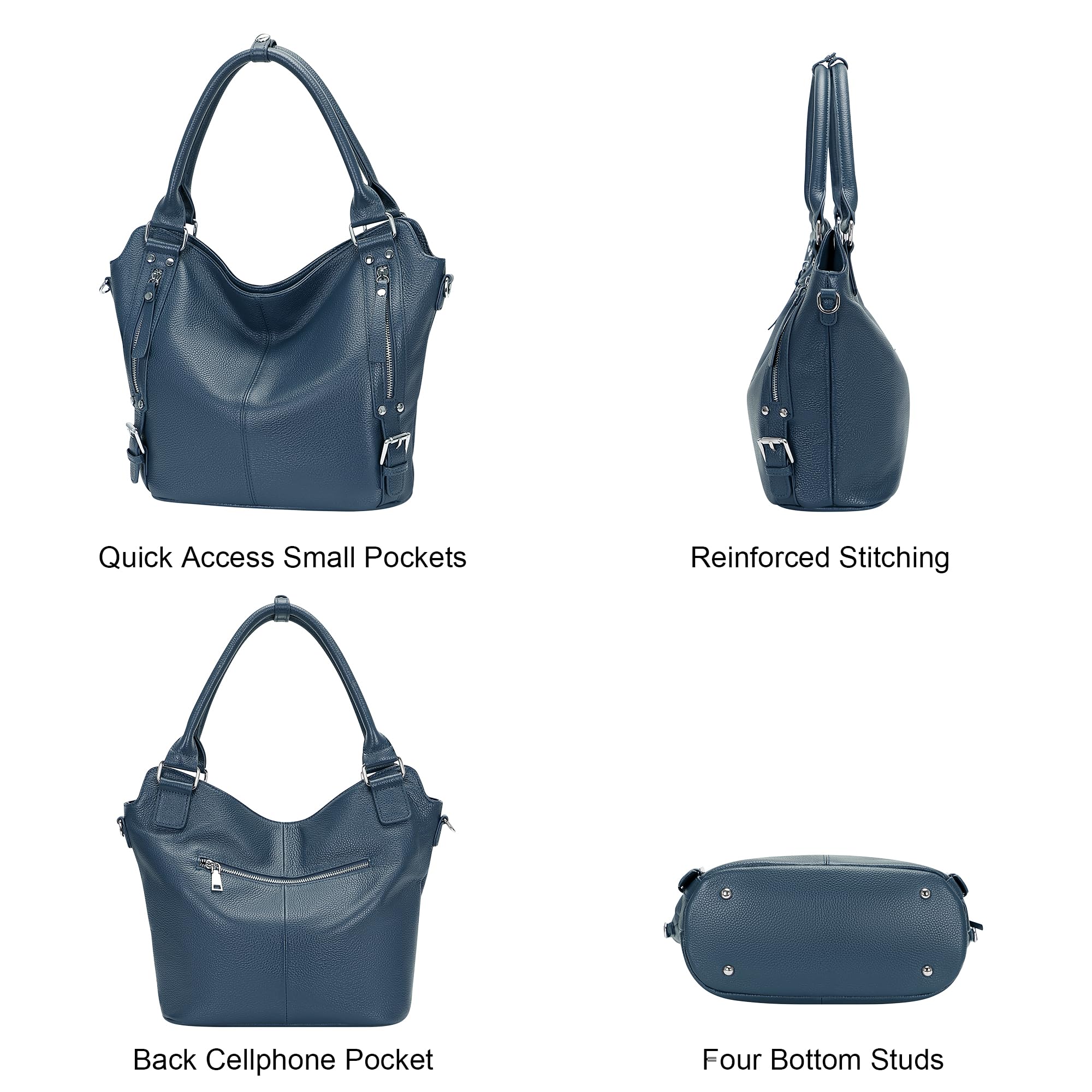 Genuine Leather Handbags for Women - Stylish Hobo & Shoulder Tote Bags - Perfect for Work, Travel & Everyday Use
