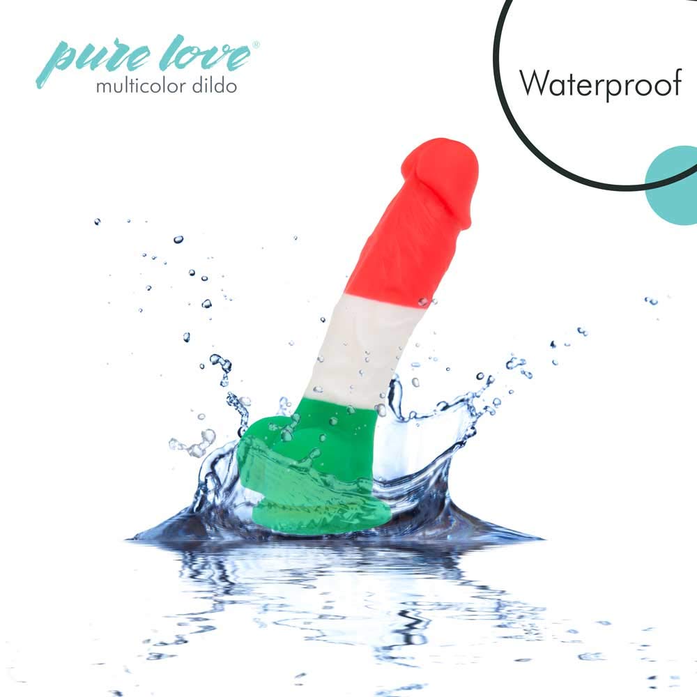 7 Inch Multicolor Silicone Dildo with Strong Suction Cup - Harness Compatible Adult Sex Toy for Couples & Solo Play - Waterproof & Body-Safe for Shower, Bedroom & BDSM Scenes