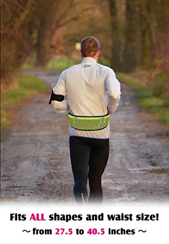 Best Running Waist Pack for Men & Women - Water Bottle Holder & Reflective Belt Bag for Hiking, Walking, Jogging - Fits 6.5'' Large Smartphones - Perfect for Outdoor Sports & Fitness Activities