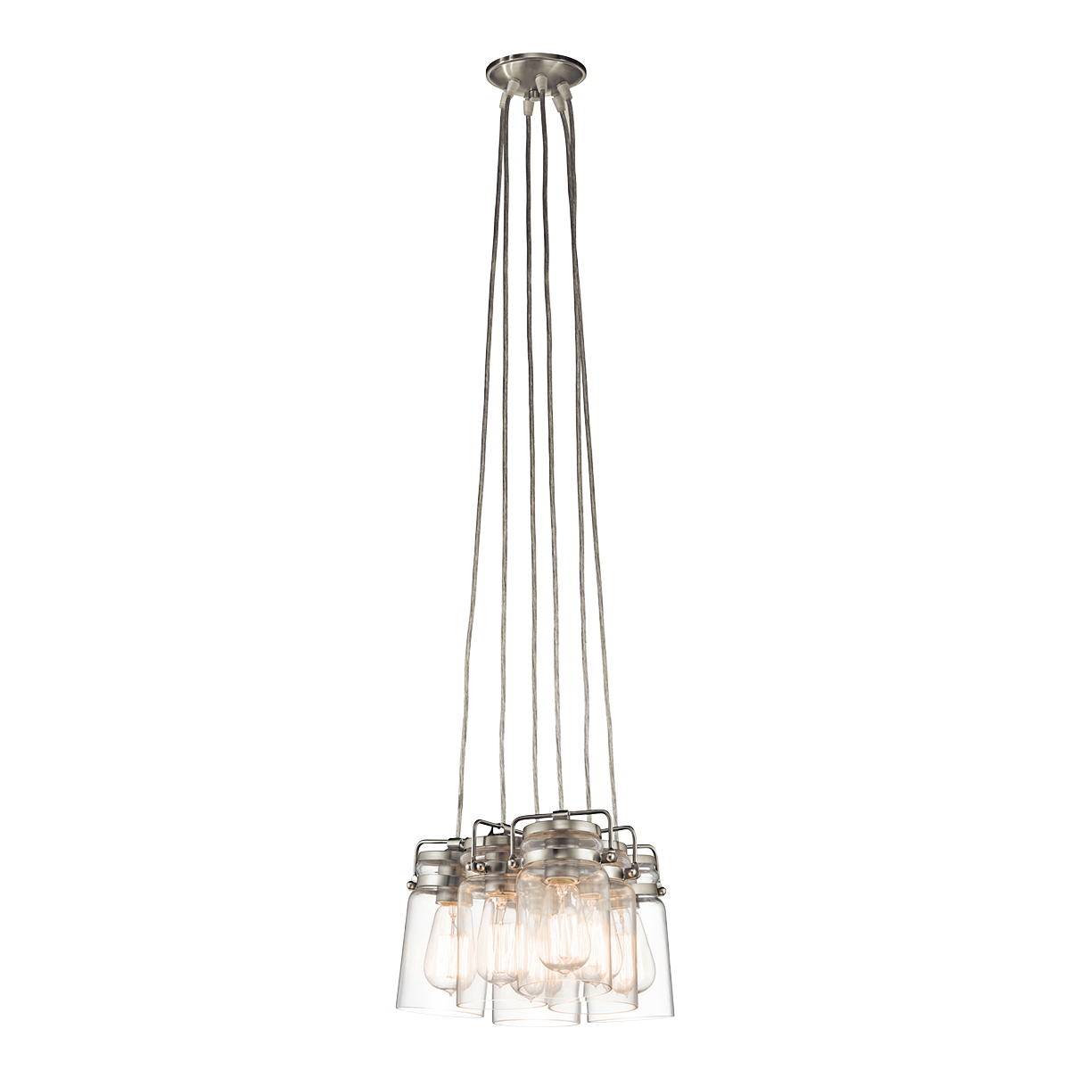 Brinley 6-Light Modern Pendant Cluster Chandelier - Perfect for Dining Room, Kitchen Island & Living Room Lighting