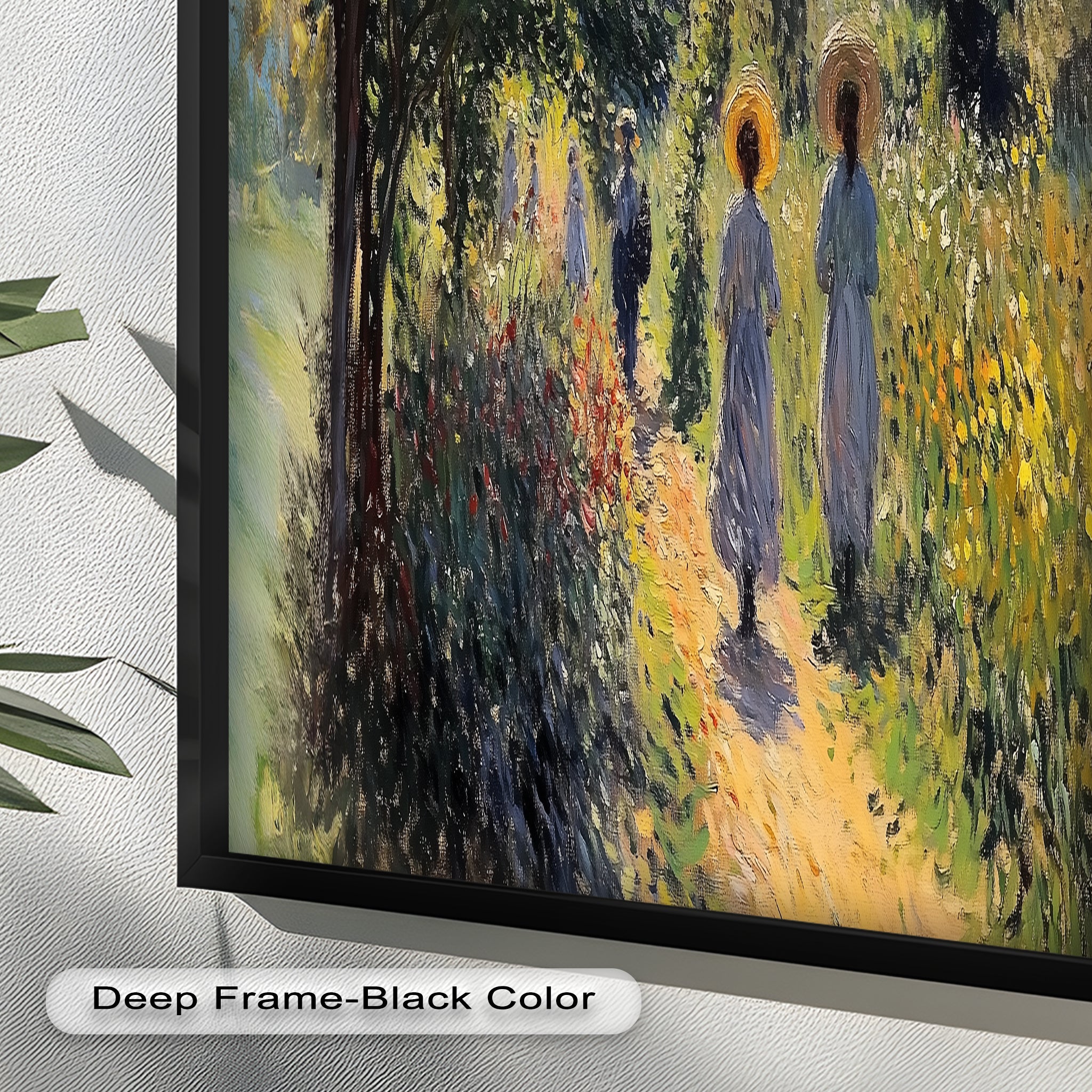 Afternoon Stroll - Sun Dappled Garden Walk Oil Painting Wall Art - Hand Painted Landscape Canvas for Living Room, Bedroom Decor - Perfect Gift for Home & Office