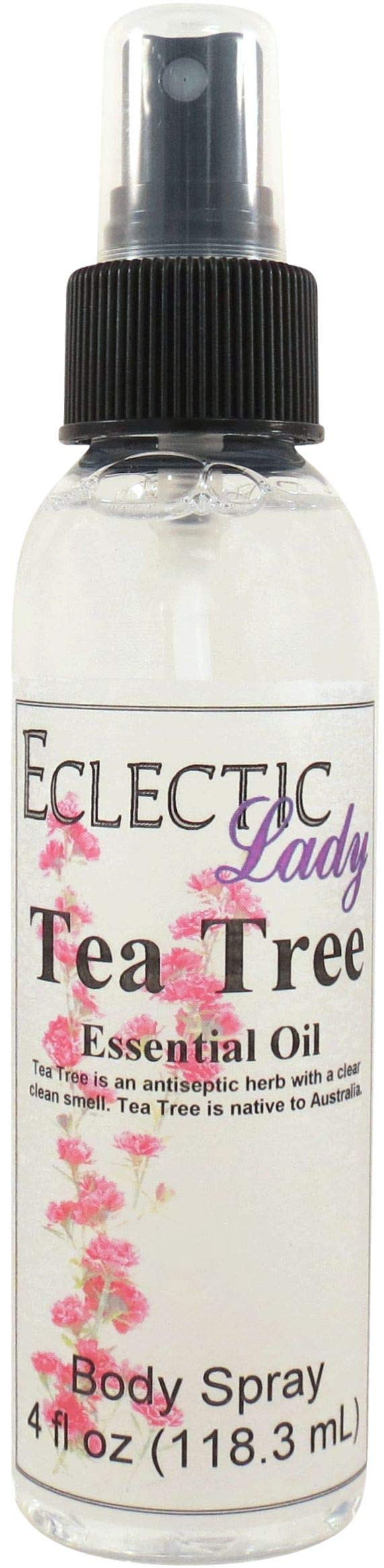 Tea Tree Essential Oil Body Spray for Women & Men - 4 oz Long Lasting Perfume with Clean, Gentle Fragrance - Refreshing Cologne for Daily Use, Aromatherapy, Yoga & Relaxation