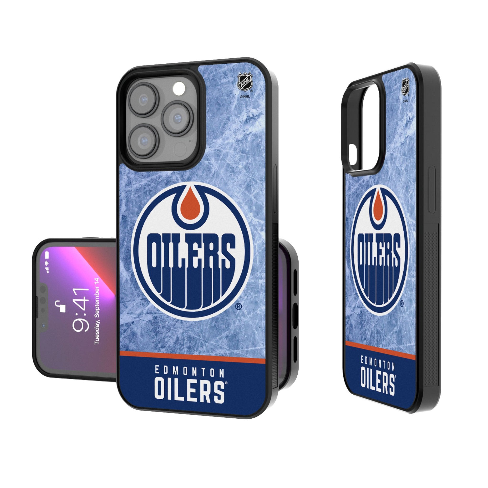 Edmonton Oilers Ice Wordmark Bump Phone Case - Shockproof Protective Cover for iPhone & Samsung - Perfect for Hockey Fans & Game Days