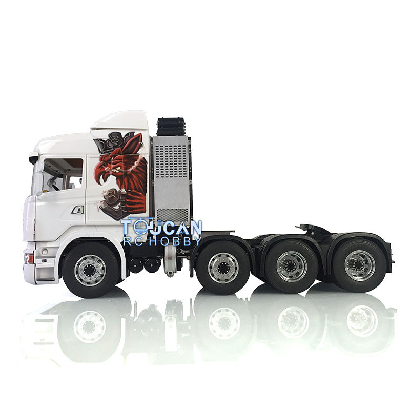 1/14 Scale RC LESU Metal 8x8 Axles Heavy Duty Chassis Tractor Truck with Gripen Cabin - 2-Speed DIY Servo Motor Hobby Model for Off-Road Simulation & Crawler Racing
