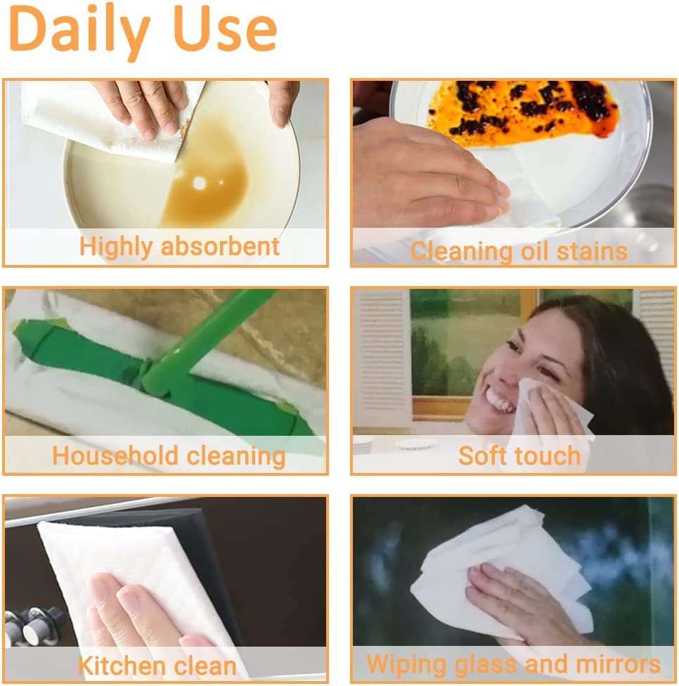 Eco-Friendly Washable Bamboo Paper Towels - Reusable & Machine Washable | 1 Roll (50 Sheets) | Sustainable Kitchen Towels for Cleaning, Spills & Everyday Use