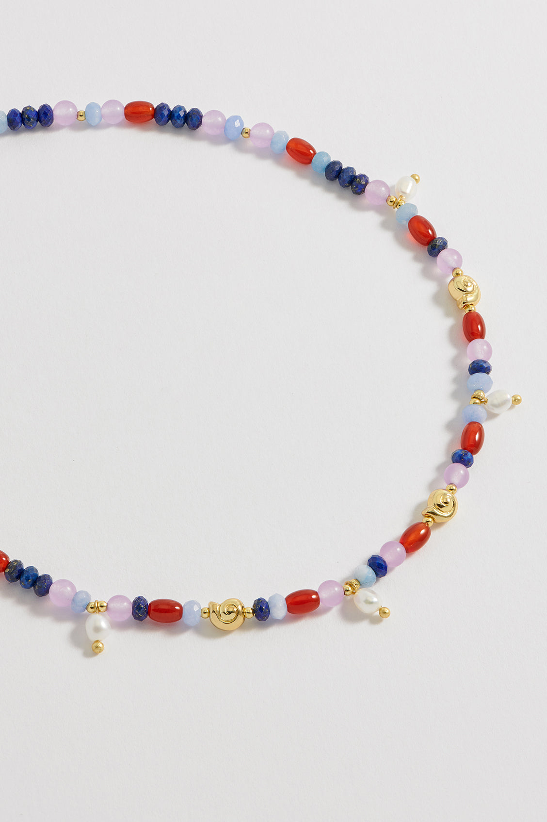 Elegant Pearl Gemstone Shell Necklace - Natural White Shell Jewelry for Women, Perfect for Beach Weddings & Summer Fashion Accessories