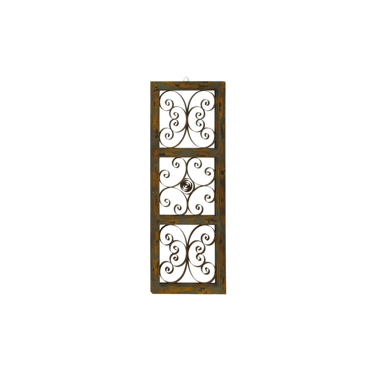 Modern Brown Crow Wood and Metal Wall Panel - Contemporary Iron Wall Decor for Living Room, Bedroom, or Office