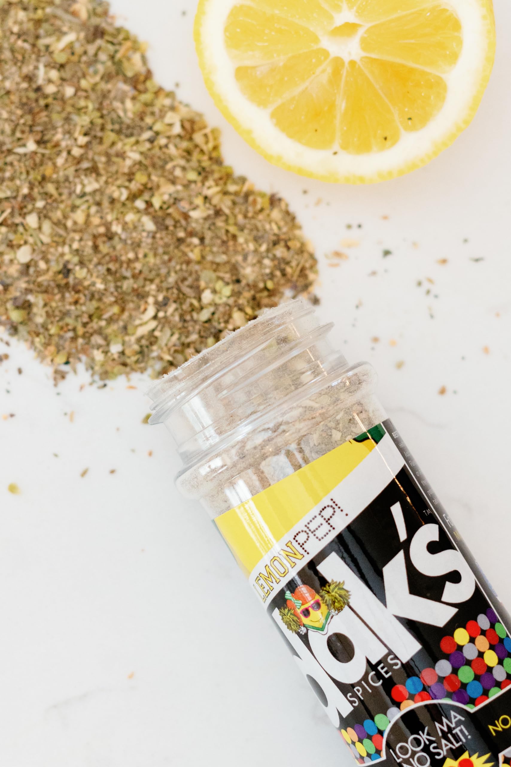 DAK's Spices Lemon Pepper Seasoning Blend - 100% Natural, Salt & Sugar Free | Premium Healthy Seasoning for Keto, Low Carb & Clean Eating | MSG Free, No Preservatives, No Potassium Chloride | Great for Chicken, Fish, Salads & Vegetables | 1.5 oz Bottle
