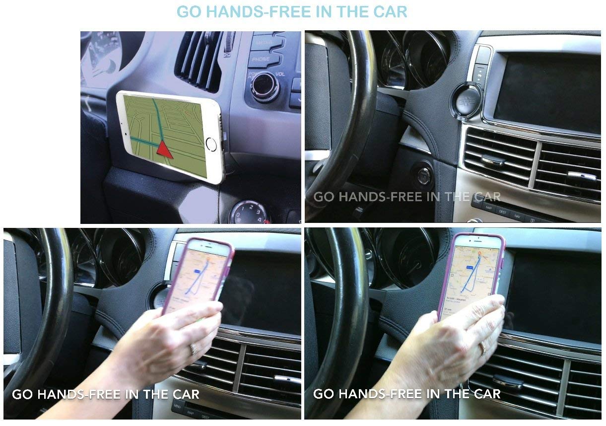 LOVEHANDLE Universal Phone Holder & Grip with 360° Rotation - Car Mount Stand for iPhone, Samsung & Mini Tablets (Black) - Perfect for Driving, Watching Videos & Hands-Free Use