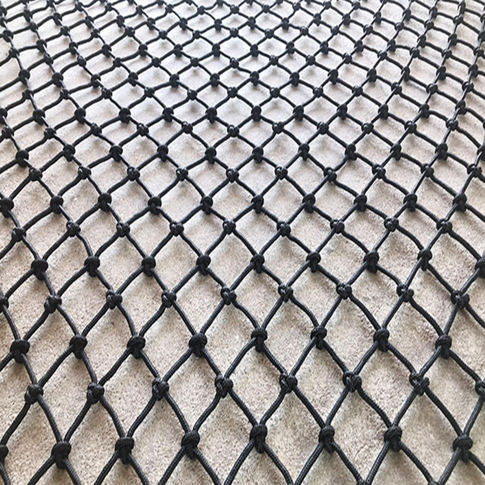 Black Safety Net for Railings - 8cm Mesh, 4x4m - Playground, Patio, Stair & Balcony Barrier Fence - Pet & Child Fall Protection Netting - Perfect for Outdoor Decor & Home Safety