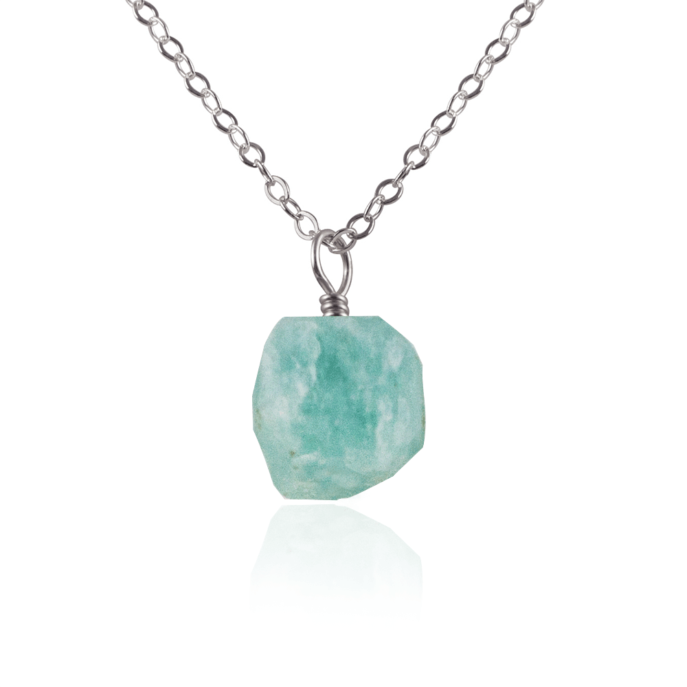Natural Amazonite Crystal Pendant Necklace - Healing Stone Jewelry for Women, Chakra Balancing & Spiritual Protection | Perfect for Meditation, Yoga & Everyday Wear
