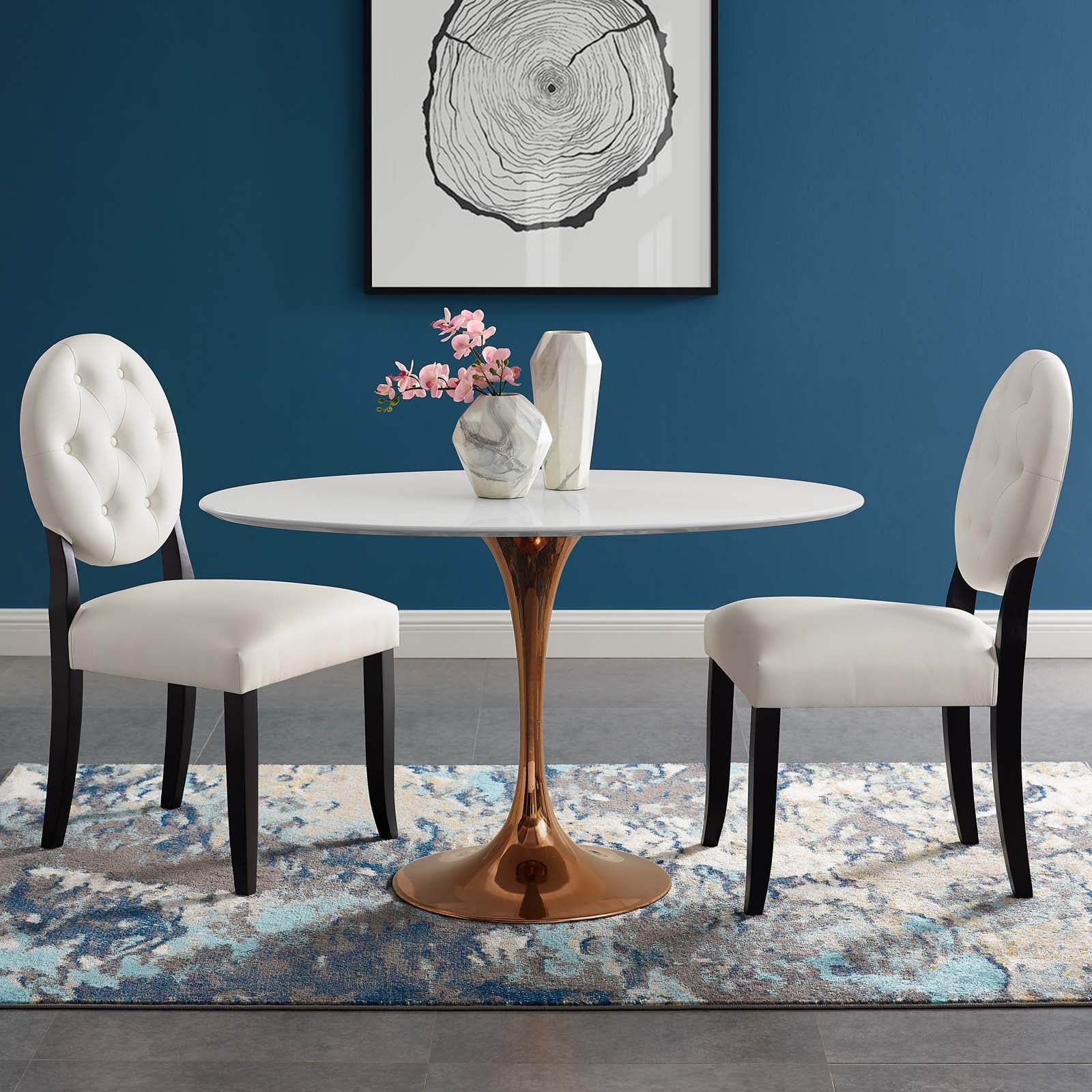 Lippa 48 Inch Oval Wood Dining Table - Solid Wood Kitchen Table for Dining Room, Breakfast Nook & Small Space - Perfect for Family Gatherings & Dinner Parties
