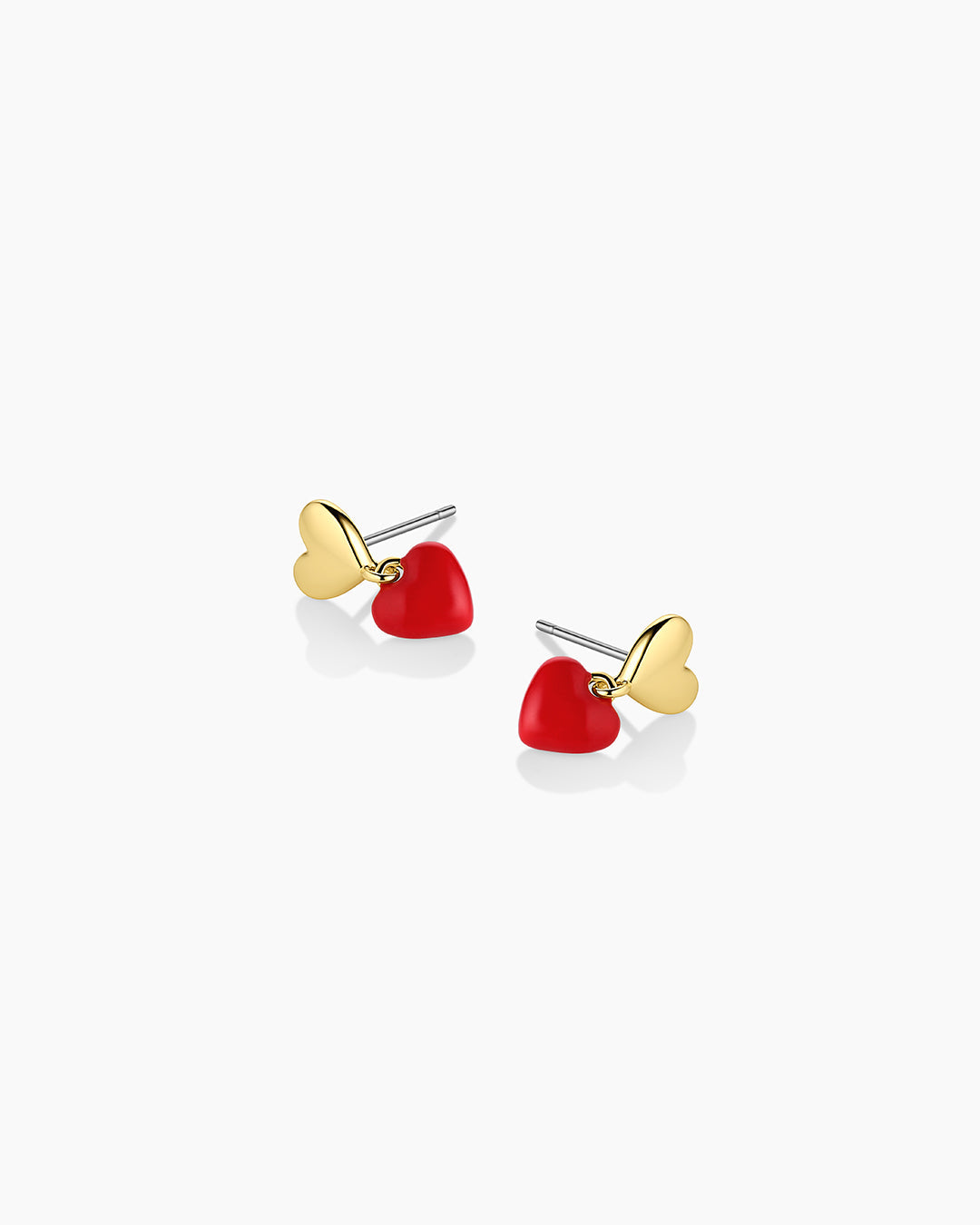 Amour Red Heart Stud Earrings for Women - Perfect for Valentine's Day, Anniversary & Romantic Date Night Gifts