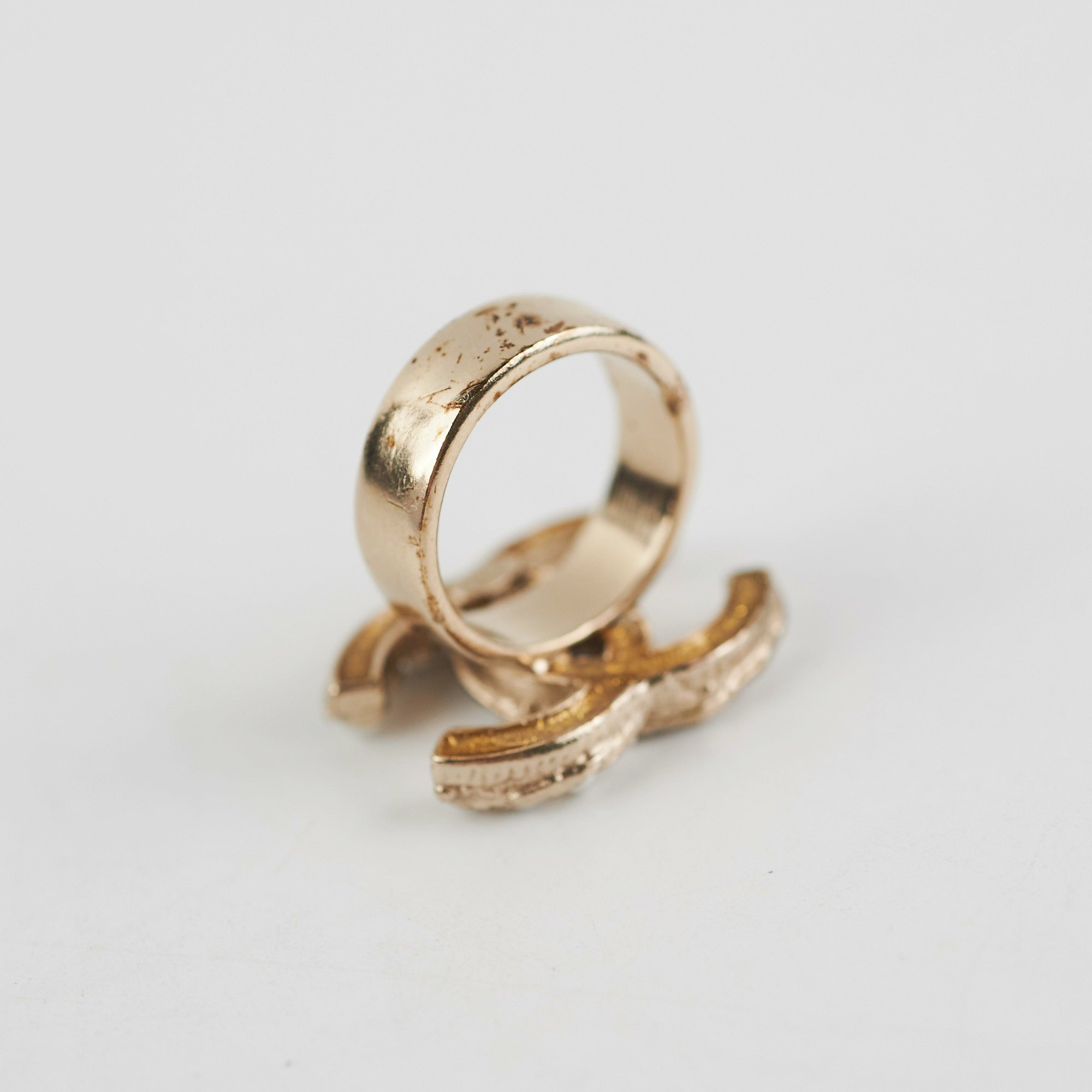 Chanel CC Logo Pearl Cocktail Ring - Elegant Fashion Jewelry for Women | Perfect for Parties, Weddings & Special Occasions