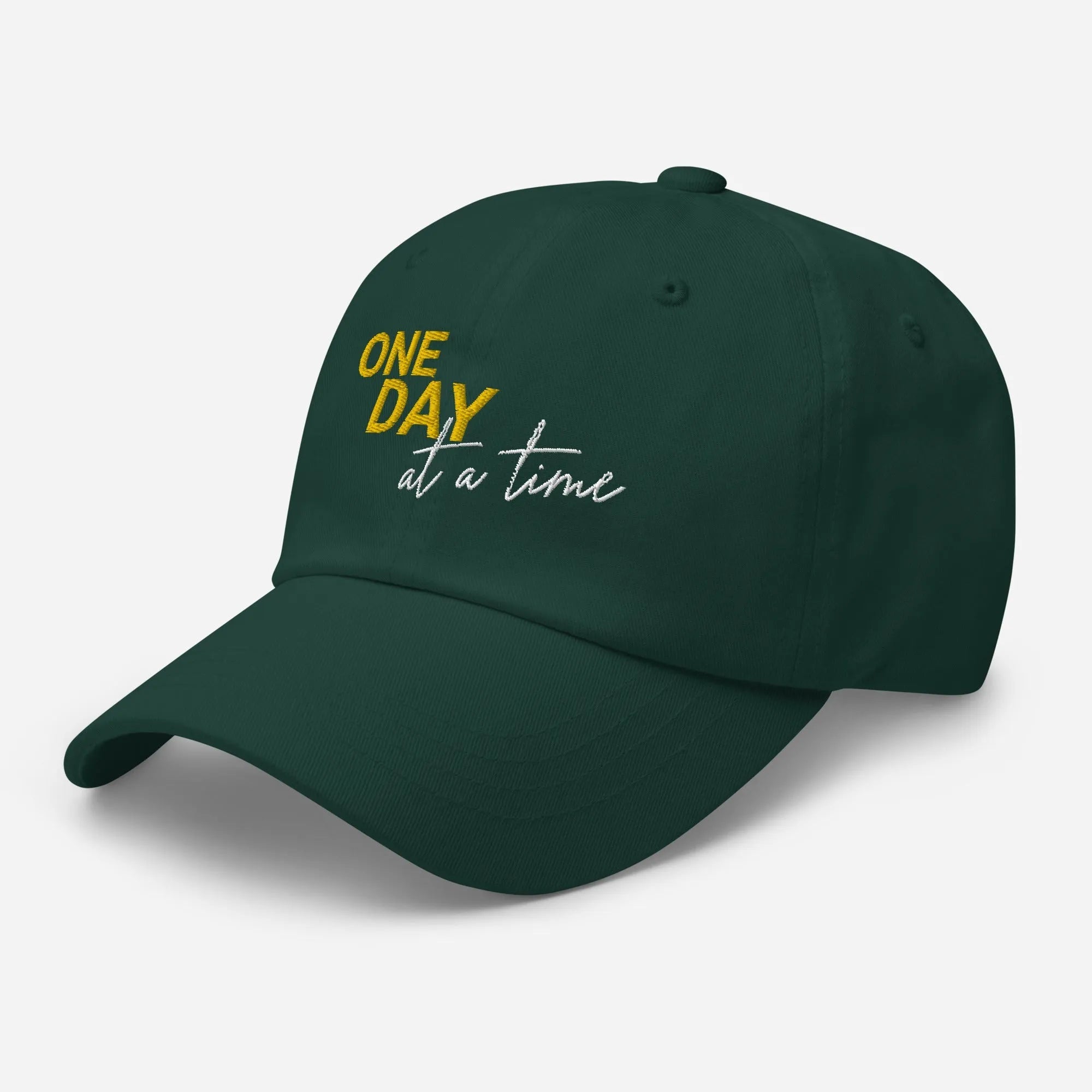 One Day At A Time Embroidered Dad Hat - Adjustable Cotton Baseball Cap for Men & Women - Perfect for Casual Wear, Outdoor Activities, and Daily Fashion