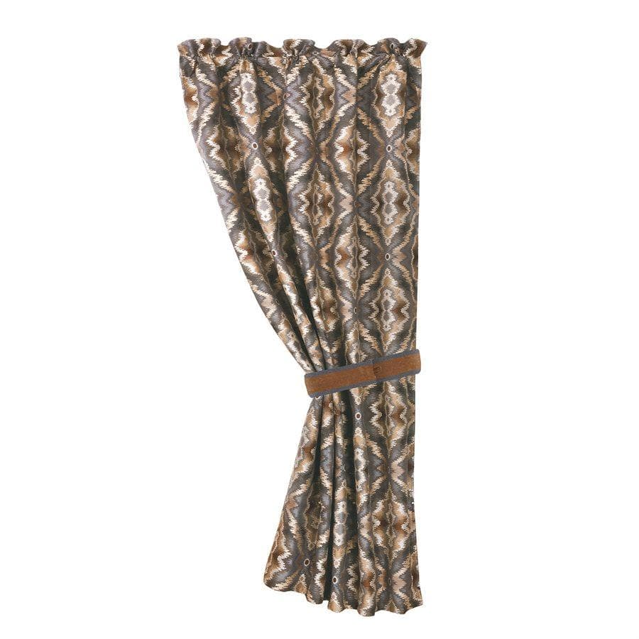 Lexington Slate Blue & Mustard Single Panel Window Curtain - Elegant Room Decor for Living Room, Bedroom & Dorm
