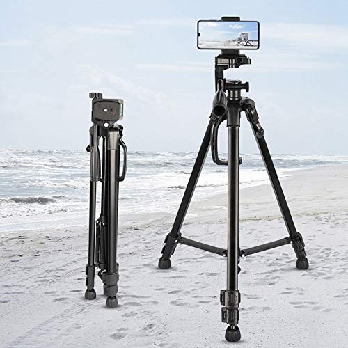 Eighosee 55 Inch/140cm Camera Tripod with Phone Holder & Carry Bag - Heavy Duty 3KG Max Load for DSLR, Smartphone, Live Streaming, YouTube Videos & Photography