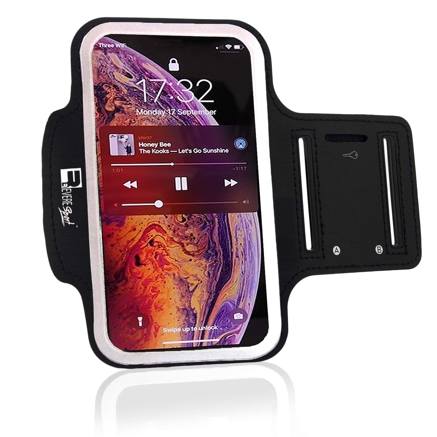 RevereSport iPhone 16/15/14/13/12 Running Armband - Adjustable Phone Arm Holder for Jogging, Gym Workouts & Outdoor Exercise | Perfect for Running, Cycling & Fitness Training