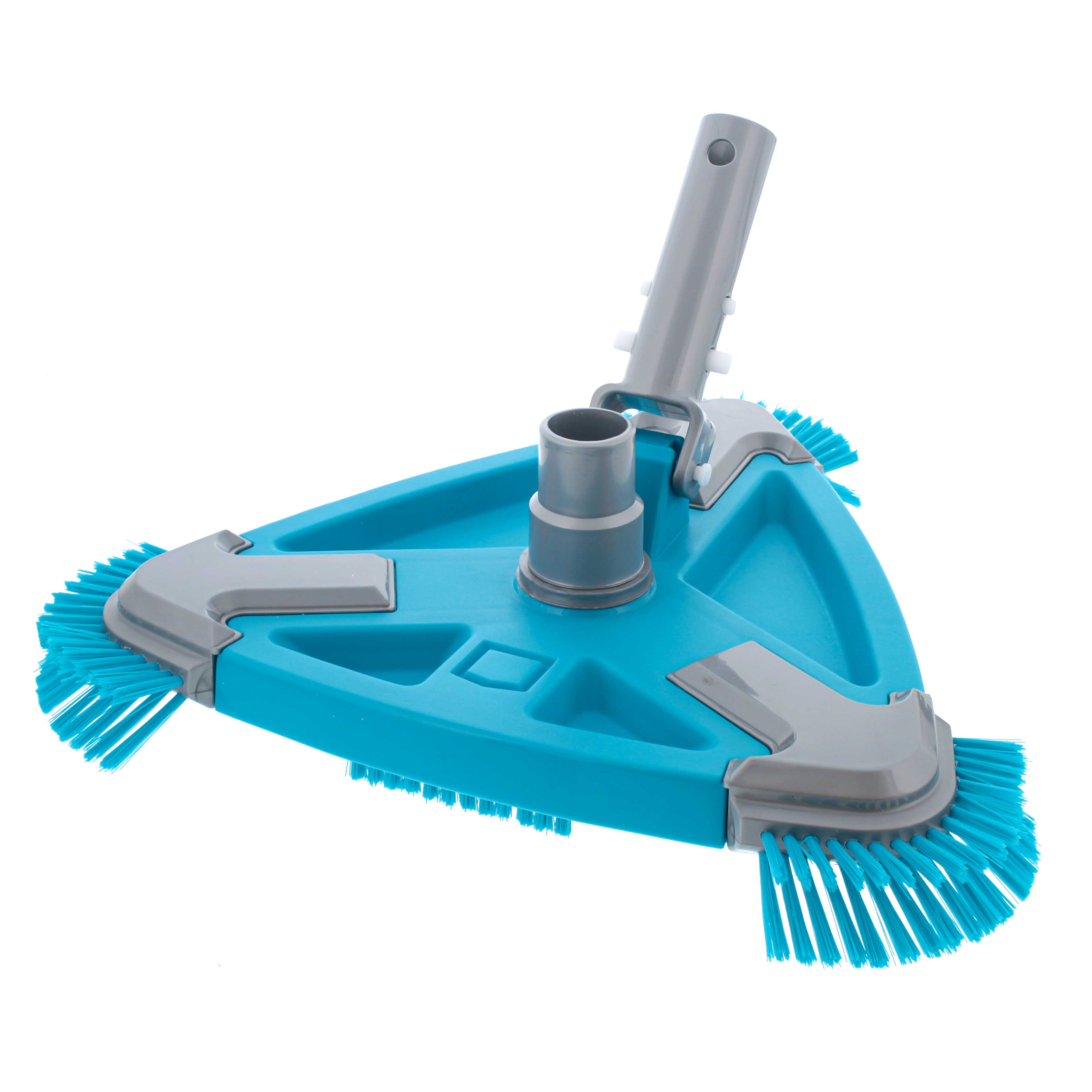 Deluxe Weighted Triangular Pool Vacuum Head with Side Brushes & Swivel Connection | Compatible with Above Ground & Inground Pools | Easy Clip Handle for Effortless Cleaning | Perfect for Residential & Commercial Pool Maintenance