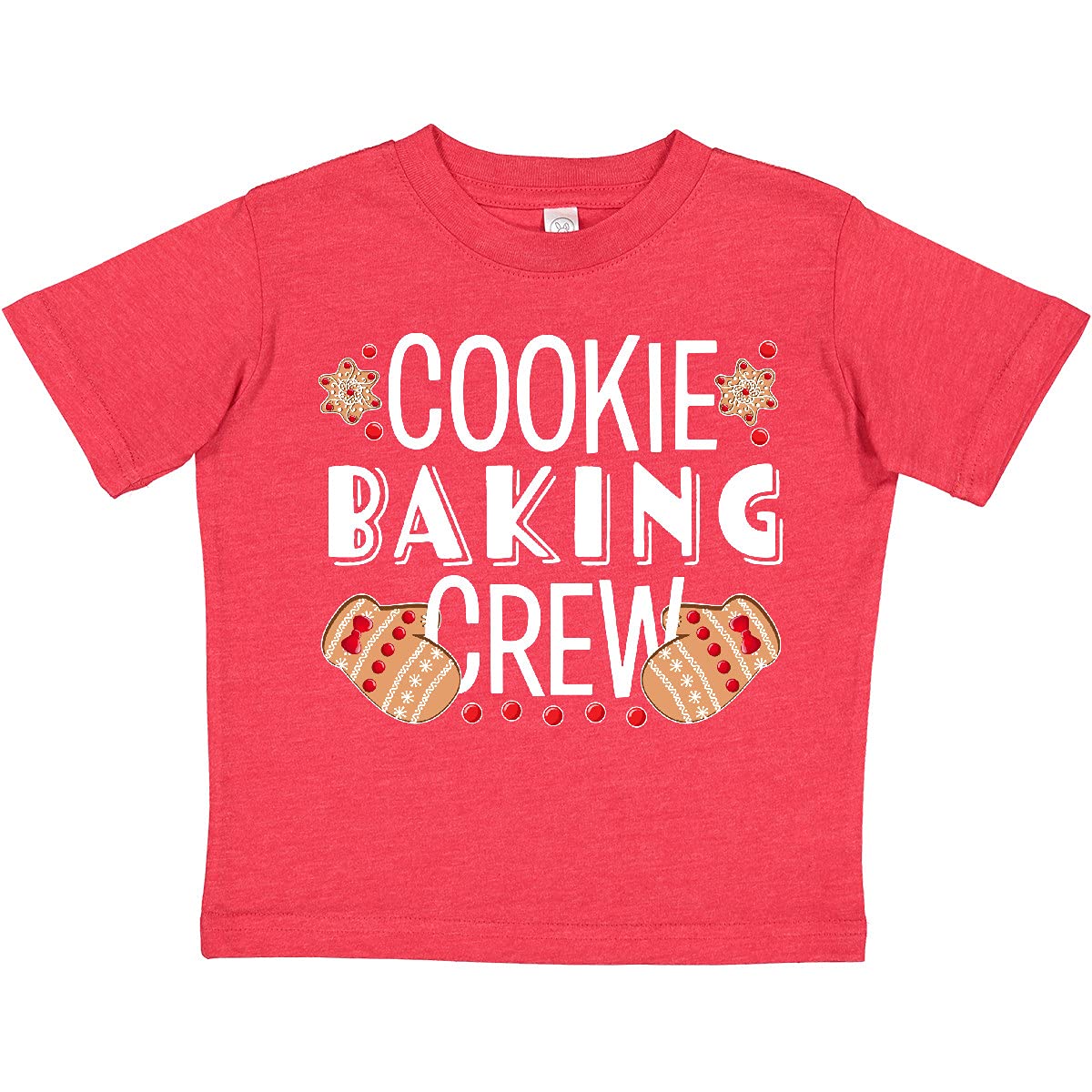 Inktastic Christmas Cookie Baking Crew Toddler T-Shirt with Oven Mitts - Fun Holiday Baking Outfit for Kids & Toddlers - Perfect for Christmas Cookie Making, Family Baking Activities & Festive Holiday Photos