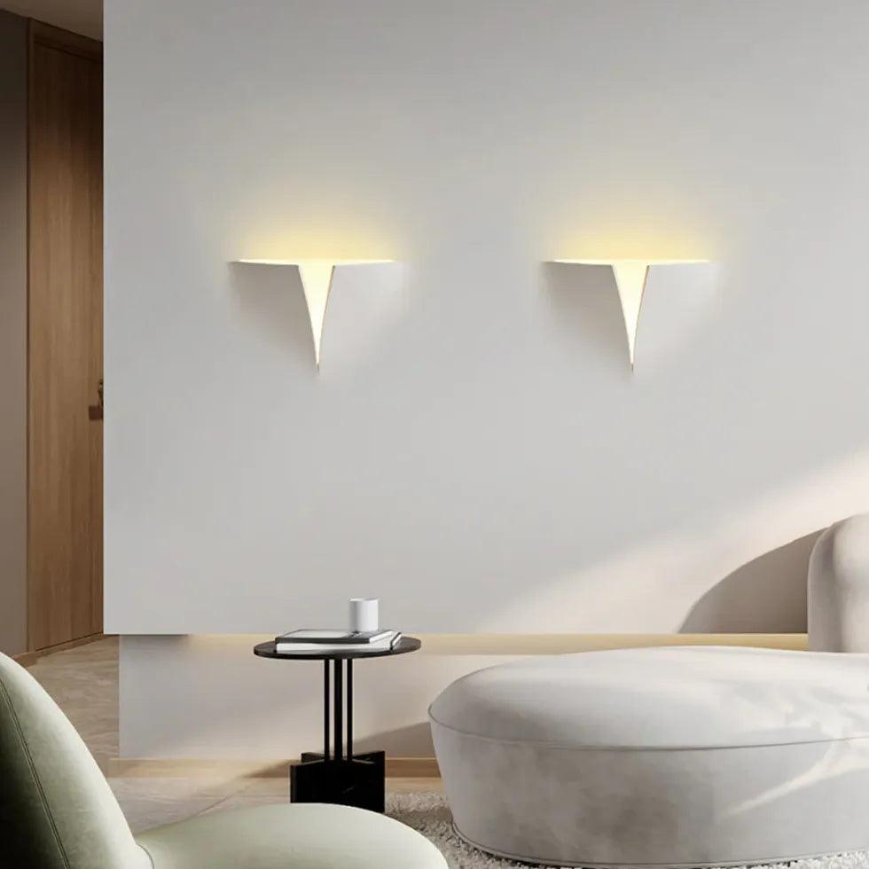 Modern V-Shaped White Recessed Wall Light - Sleek LED Fixture for Living Room, Bedroom & Hallway Lighting