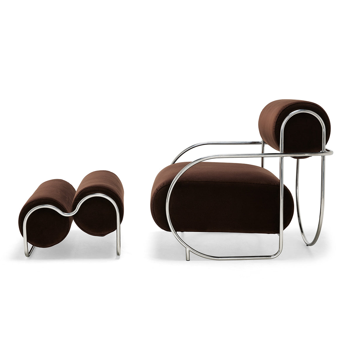 Chromeo Armchair & Ottoman Set - Modern Avalon Piccolo Accent Chair with Footstool - Perfect for Living Room, Bedroom & Home Office Decor