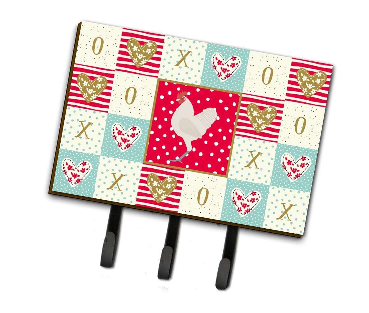 Caroline's Treasures German Langshan Chicken Love Leash & Key Holder Hooks - Colorful Wall Decor for Kitchen, Entryway or Farmhouse Style Home