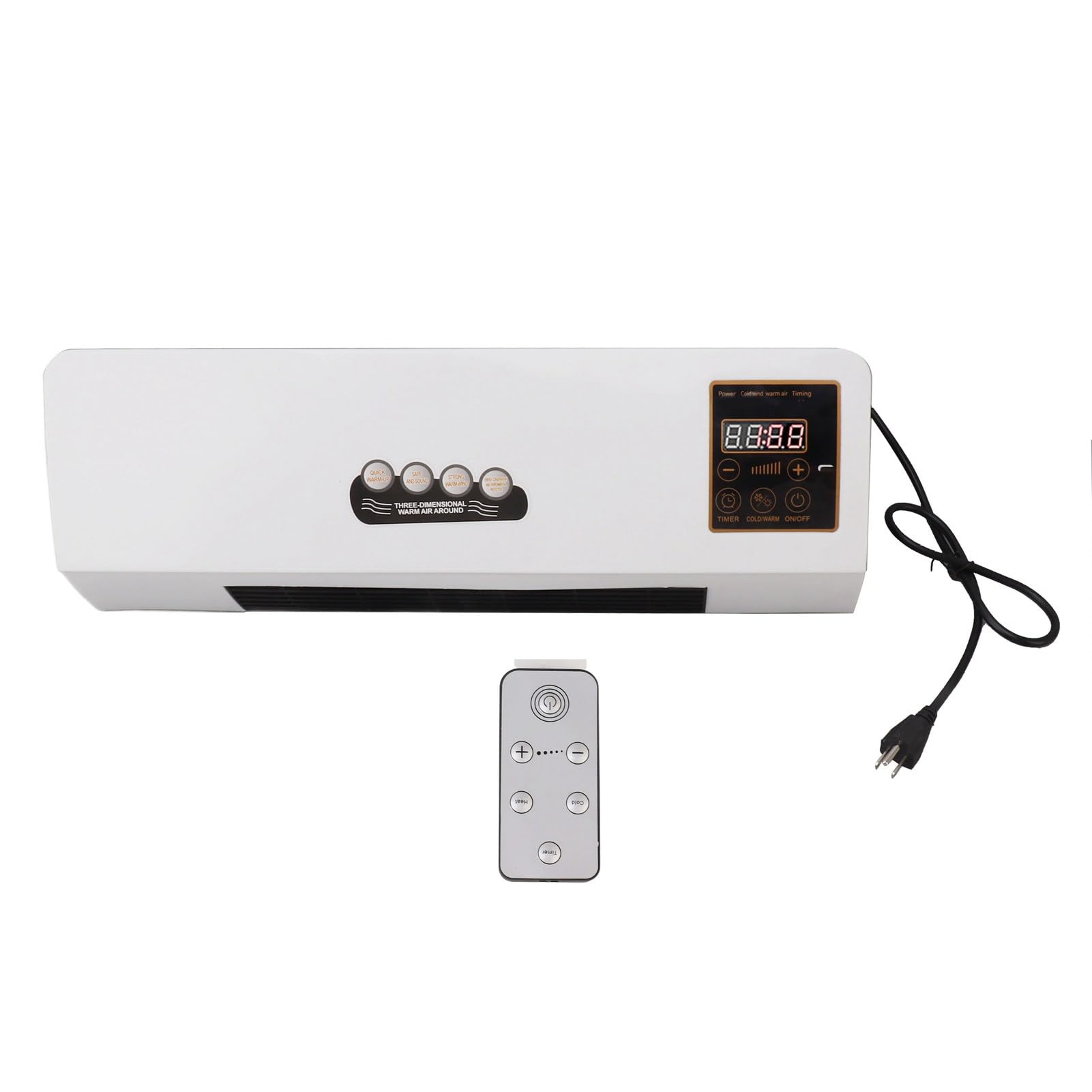 Wall Mounted Air Conditioner - Commercial Indoor Air Curtain with Multi-Speed Cooling & Heating | Mini Quiet AC Unit for Bedroom & Small Spaces | Energy Efficient, Compact Design (White) | Perfect for Homes, Offices, and Retail Stores