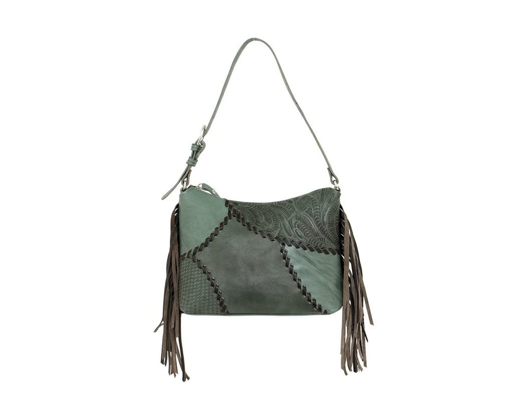 American West Women's Gypsy Patch Zip Top Shoulder Bag - Boho Crossbody Purse for Travel, Festival & Everyday Use