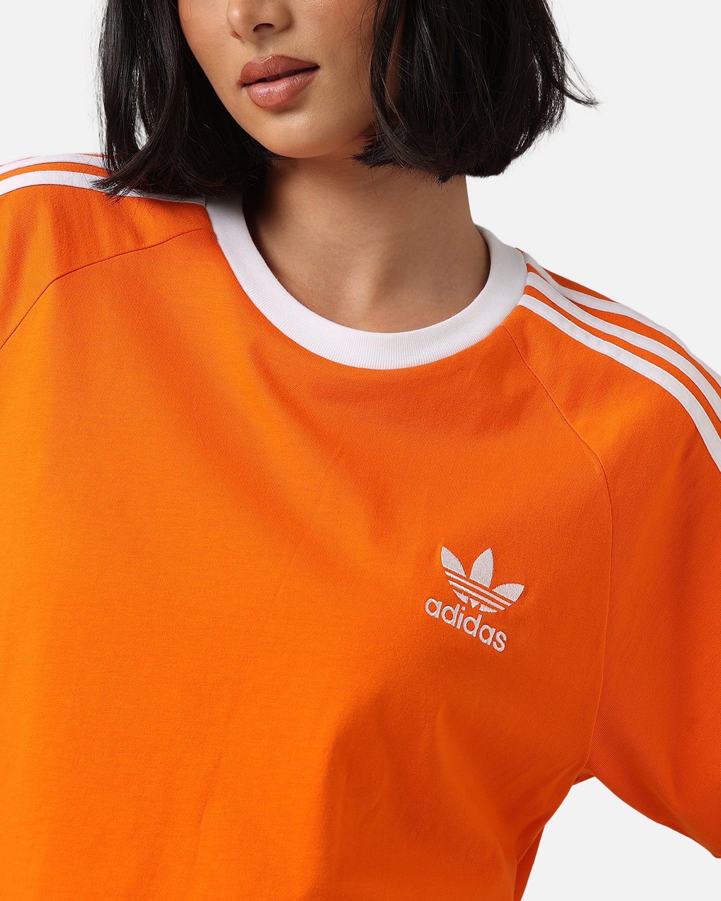 Adidas 3 Stripes T-Shirt for Men - Orange Cotton Casual Tee - Perfect for Gym, Running & Everyday Wear